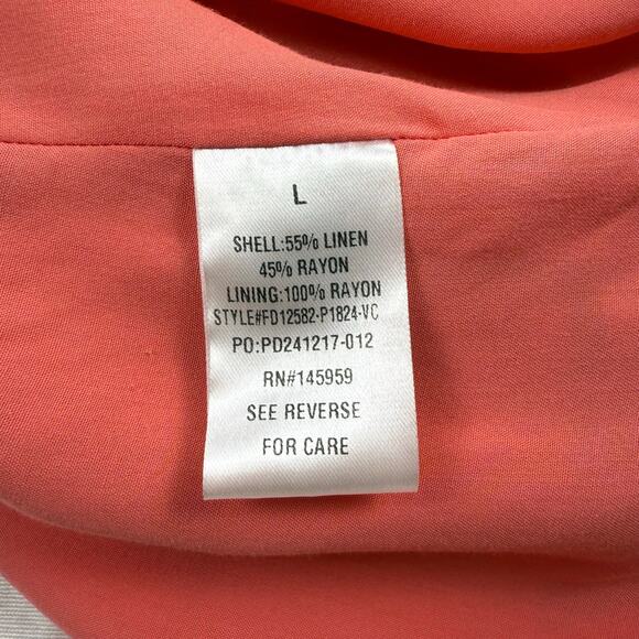 Vici Women's Kenedy Tropical Sweetheart Mini Dress Large Pink Linen Blend - Picture 12 of 16